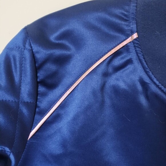 Walt Disney World 50th Anniversary Blue Satin Bomber Jacket Size L - Picture 6 of 10